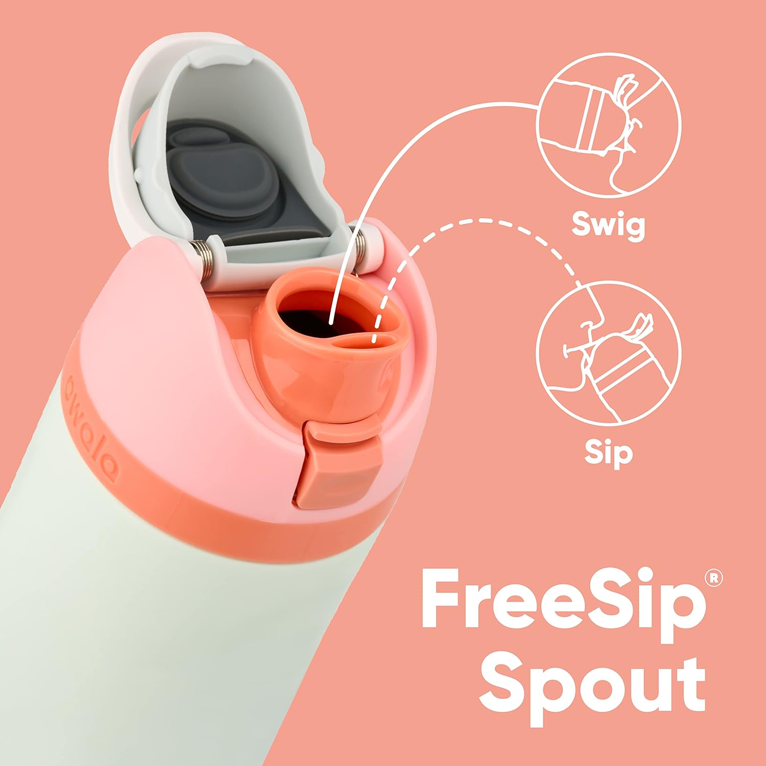 Owala FreeSip Insulated Stainless Steel Water Bottle with Straw, BPA-Free Sports Water Bottle, Great for Travel, 24 Oz, Boneyard (Pack of 6)