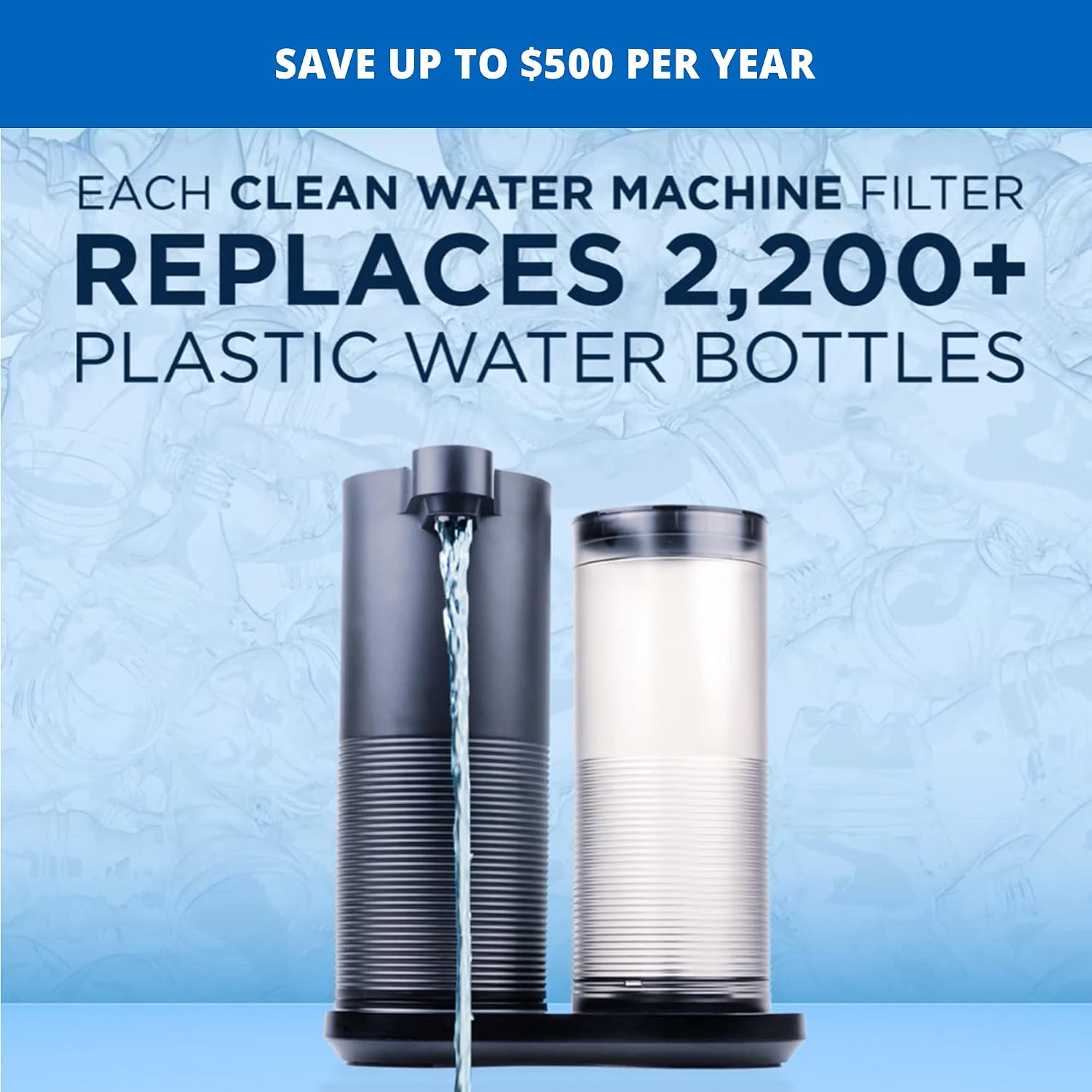 Aquasana Countertop Water Filter System for Drinking Water - Clean Water Machine - Removes 97% of Chlorine - Compact Filtration for Kitchen