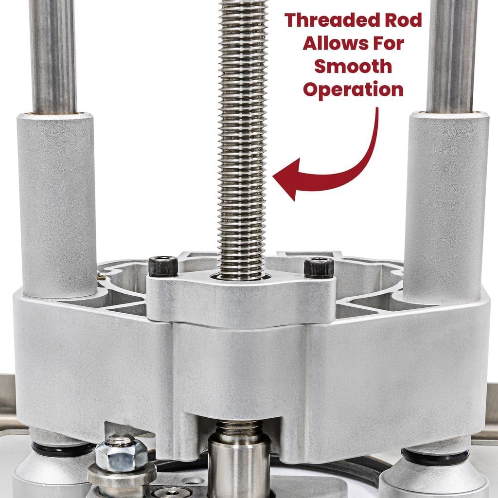JessEm Rout-R-Lift 3.5XT Router Lift System – Heavy-Duty Aluminum with Phenolic Top Plate – Precision Height Adjustment – Easy Installation with Twist Lock Inserts and Above-The-Table Bit Changes