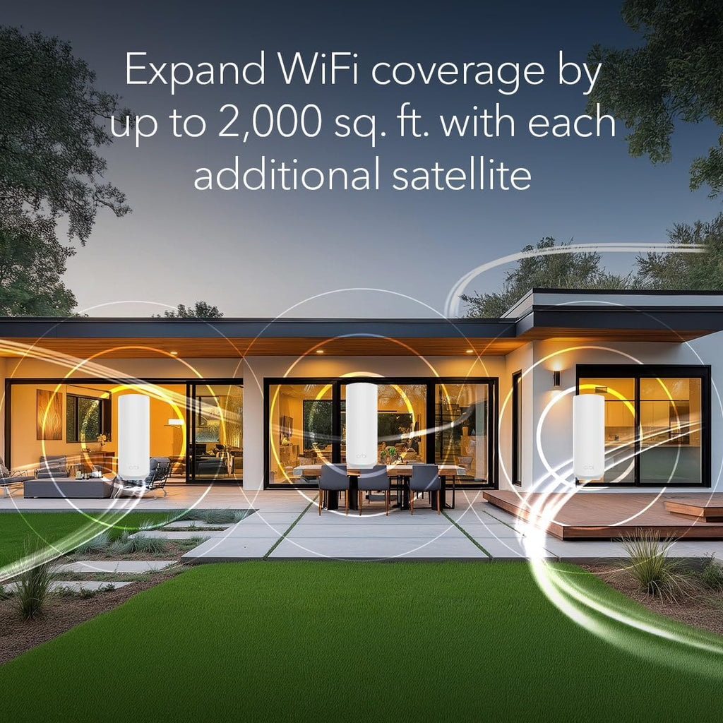 NETGEAR Orbi 370 Series (RBE370) Dual-Band WiFi 7 Mesh Network Add-on Satellite – Works with RBE372, RBE373, RBE374, Security Features, 5 Gbps, Adds Coverage up to 2,000 sq. ft., BE5000