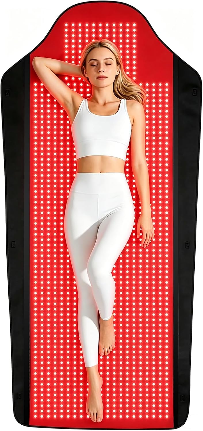 Full Body Red Light Therapy Mat with 1707 LEDs, 3-in-1 660nm & 850nm TPU Infrared Light Blanket, 73' x 36' Foldable Therapy Pad with Timer Controller Pulse Modes for Home Use 192W