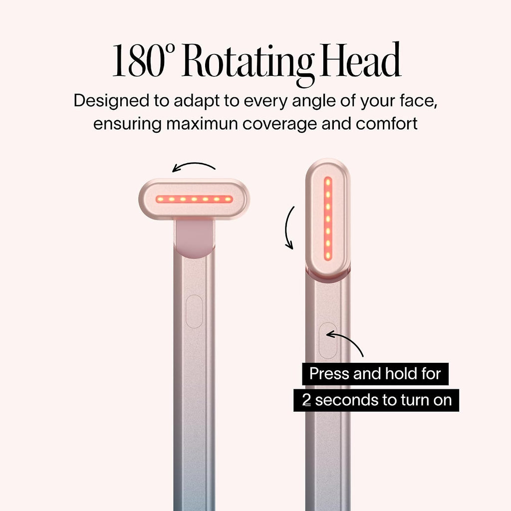 Solawave 4-in-1 Red Light Therapy Wand for Face & Neck | Beauty Device with Galvanic Current, Massager & Warmth | Anti-Aging, Wrinkle Reduction, Skin Tightening, Depuffing & Rejuvenation (Ombre)
