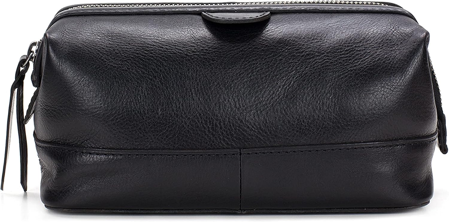 Patricia Nash Travel Toiletry Bag for Men - Moto Canvas Travel Case, Dopp Kit for Men, Waxed Cotton Canvas, Mens Toiletry Bag, Stylish Travel Case, Brushed Brass Hardware, Zipper Closure