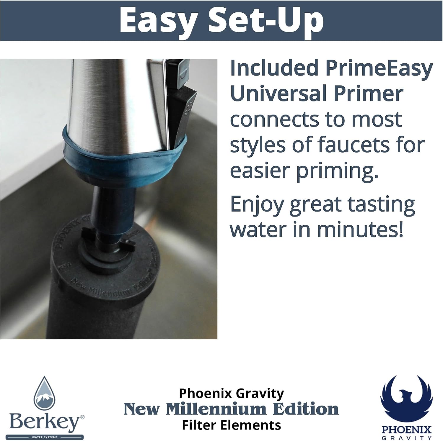 Berkey - Phoenix Gravity New Millennium Edition Water Filter Elements (Set of 4) - NMCL Endorsed Replacement in Lieu of Black Berkey Elements BB9-2
