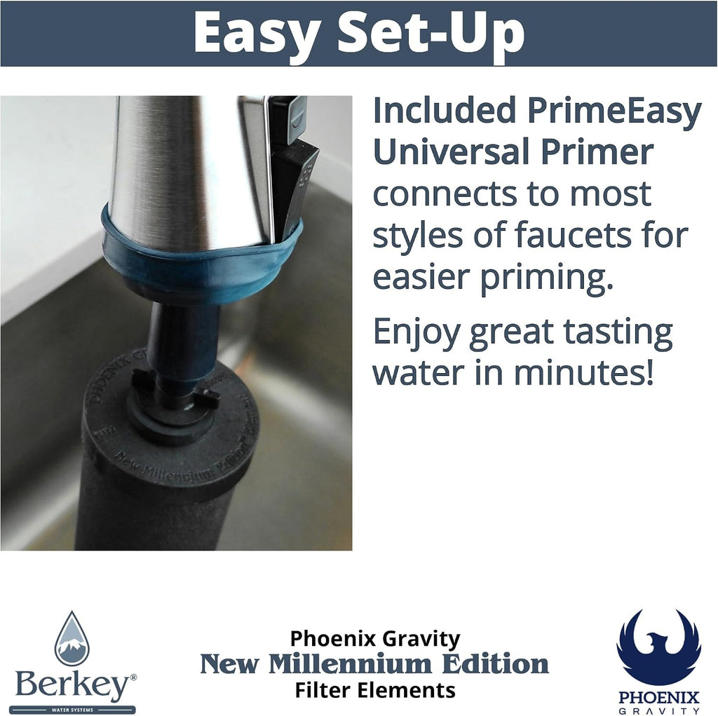 Berkey - Phoenix Gravity New Millennium Edition Water Filter Elements (Set of 8) - NMCL Endorsed Replacement in Lieu of Black Berkey Elements BB9-2