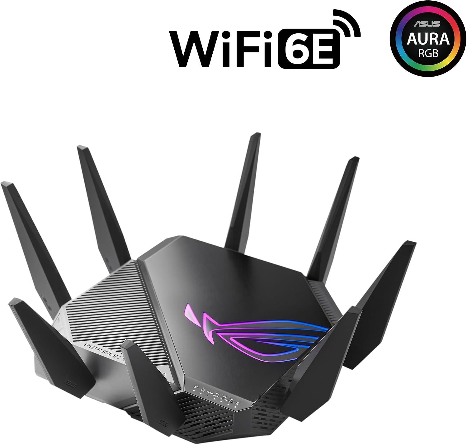 ASUS ROG Rapture GT-AXE11000 Tri-Band WiFi 6E Extendable Gaming Router, 6GHz Band, 2.5G Port, Triple-Level Game Acceleration, VPN Fusion, Subscription-Free Network Security, AiMesh Compatible