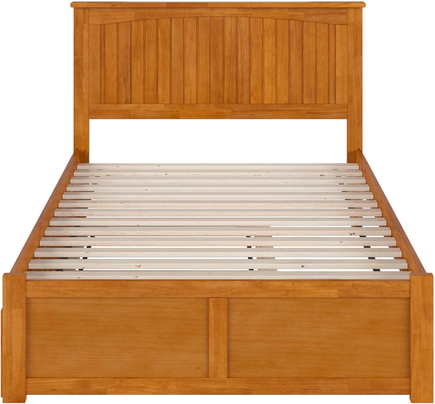 AFI, Nantucket Full Platform Bed with Footboard & Twin Trundle, Light Toffee