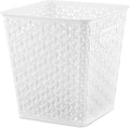 Whitmor Woven Resin Bin, White, 6 Pack