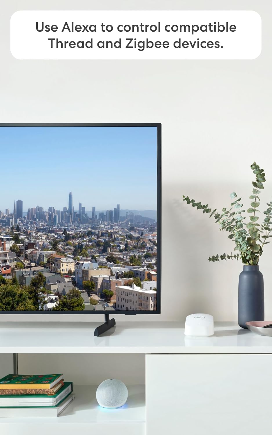 Amazon eero 6+ mesh wifi system - Supports internet plans up to a Gigabit, Coverage up to 3,000 sq. ft., Connect 75+ devices, 2-pack