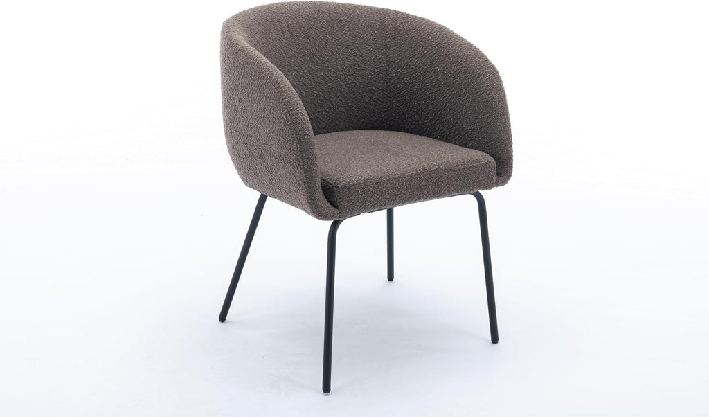 Luxury Velvet Swivel Dining Chairs Set of 2 Beige Chairs for Living Room or Bedroom Single Light Luxury Design Metal Legs Elegant Furniture for Home Décor (Brown + Black Legs Set of 2)