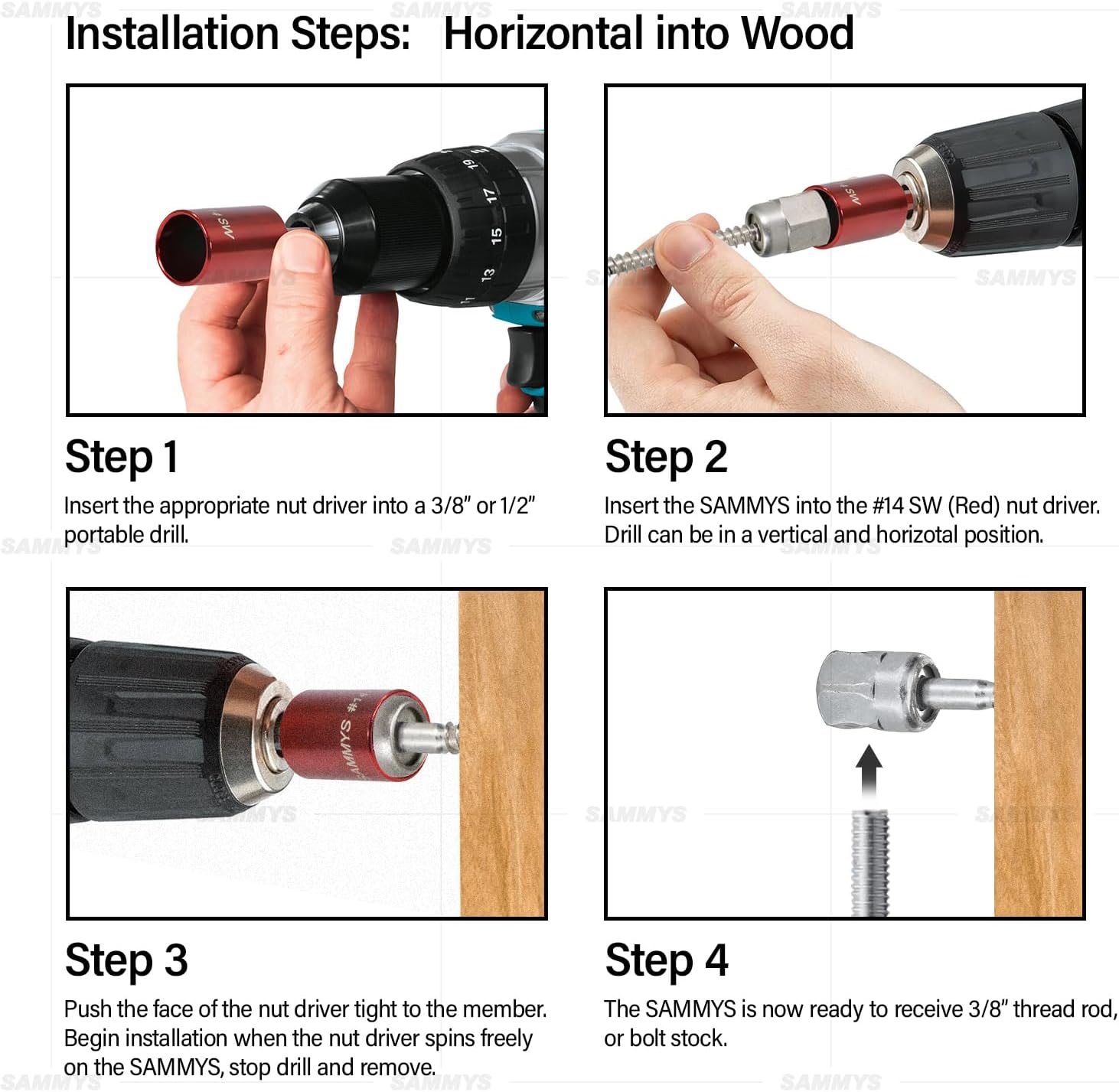 Everflow Sammys 8021957-75 SWG 20 3/8 Inch Screw Sidewinder Designed for Wood, Rod Hanger, Installs Horizontally, Steel with Zinc Plated, Corrosion Resistance, 1/4 x 2 Inch Screw Length (Pack of 75)