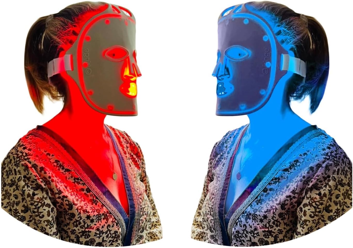 Fringe Red Face Mask, Both Red 660nm and Infrared 850nm for Rejuvenation & Blue 415nm for Blemishes, Beauty Mask, for Fine Lines and Wrinkles, 234 LED Lights