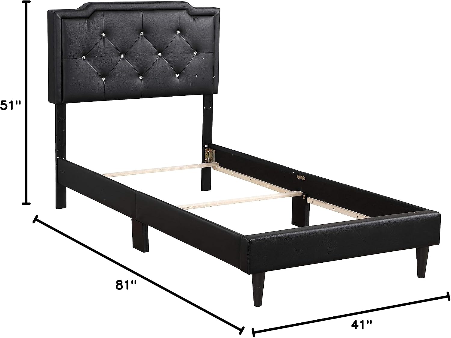 Glory Furniture Deb Velvet Upholstered Twin Bed in Black