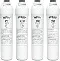 ROPOT 4-Pack Replacement Filter Set Compatible with Bluevua RO100ROPOT RO100ROPOT-UV RO System (1 PP, 1 CTO, 1 RO, 1 PCF)