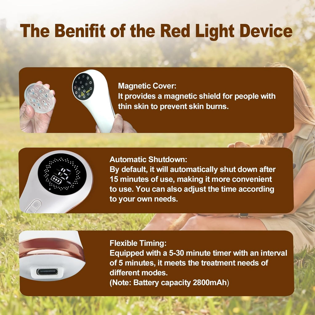 LLLT Cold Laser Therapy Device, Handheld Red Light Therapy for Dogs Cats Pets, Arthritis Human/Pet Pain Relief, Muscle & Joint Healing for Daily Home Use
