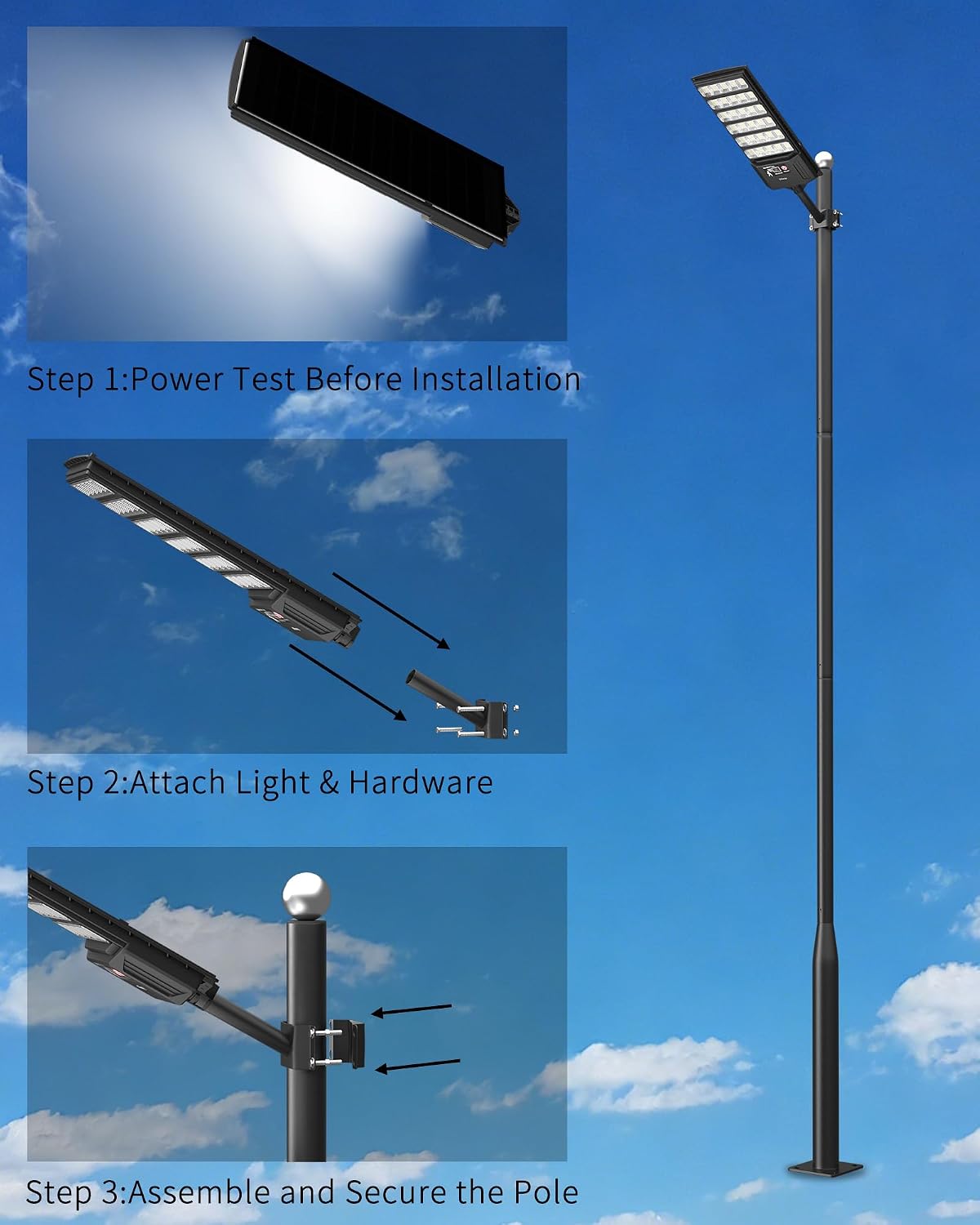 Ofuray Solar Lights Outdoor Waterproof, 3000K/4000K/6500K Dusk to Dawn Solar Security Light with Motion Sensor & Remote Control, IP66 Waterproof High Power LED Lighting for Wall,Yard,Outside Tri-2P