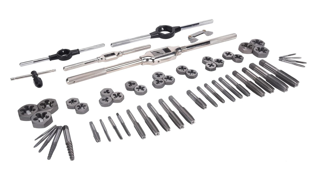 Century Drill & Tool – 98958 Carbon Steel Fractional Tap and Die Set, 58 Piece Tool Set – Tool Kit for Hand Cutting Applications, Construction