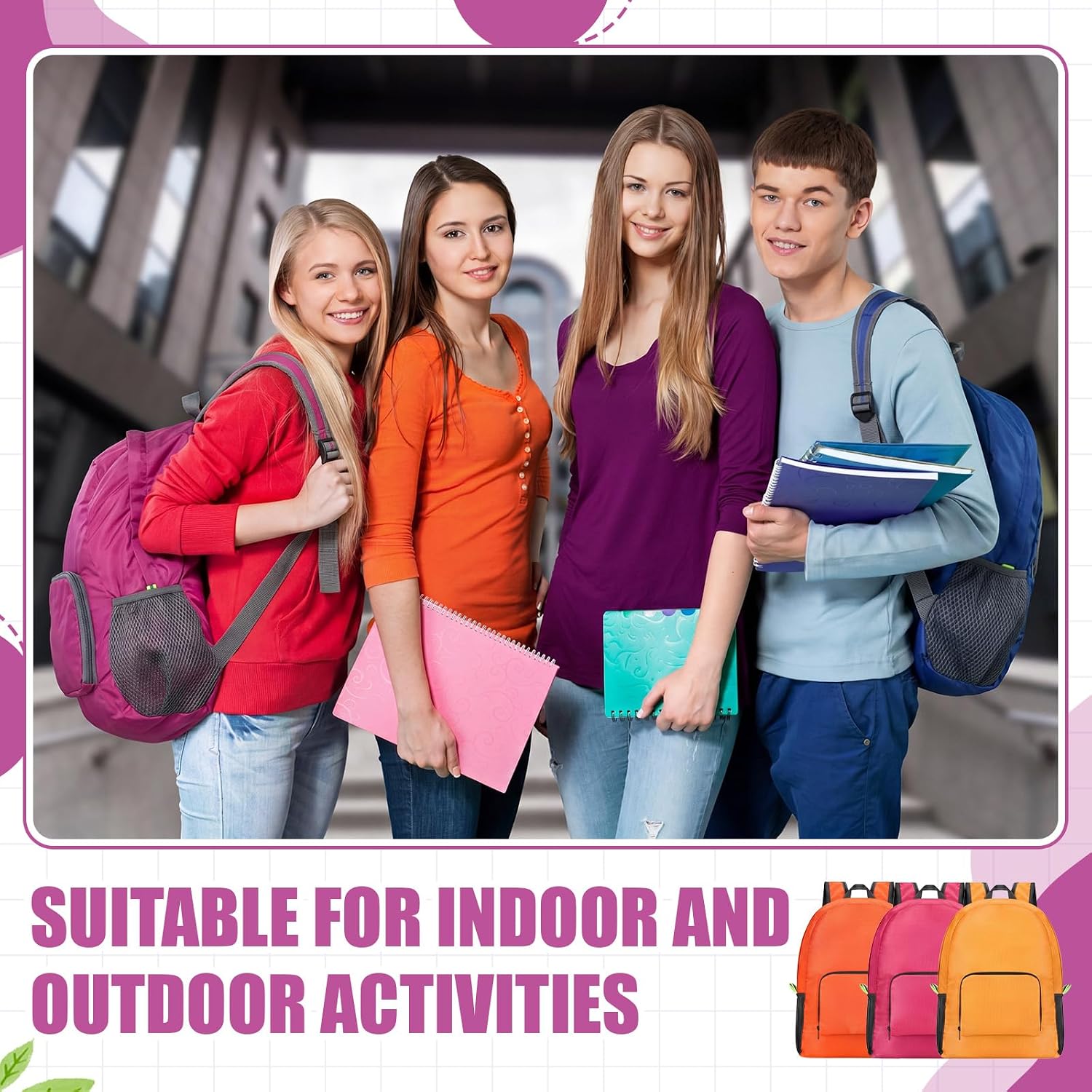 Eccliy 50 Pack Backpacks Bulk 17 Inches Back Pack Basic Backpack for Adult Lightweight Outdoor Travel Bookbags(6 Vibrant Color)