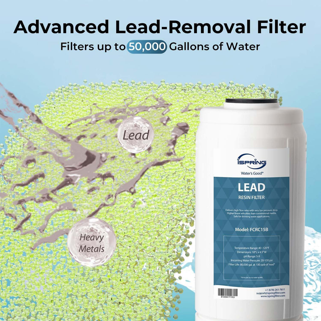 iSpring F2WGB21BPB Whole House 4.5'x10' Water Filtration CTO Carbon Block and Lead Reducing Water Filter Replacement Cartridge Pack Set