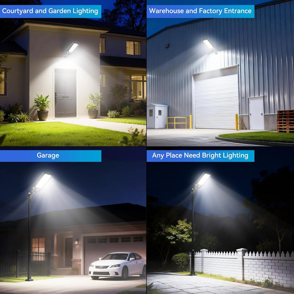 Deepn Solar Lights Outdoor, IP66 Waterproof Street Lights Outdoor,Dusk to Dawn Solar Flood Lights Motion Sensor with Remote Control for Yard, Entryway Garage, Porch 2 Pack