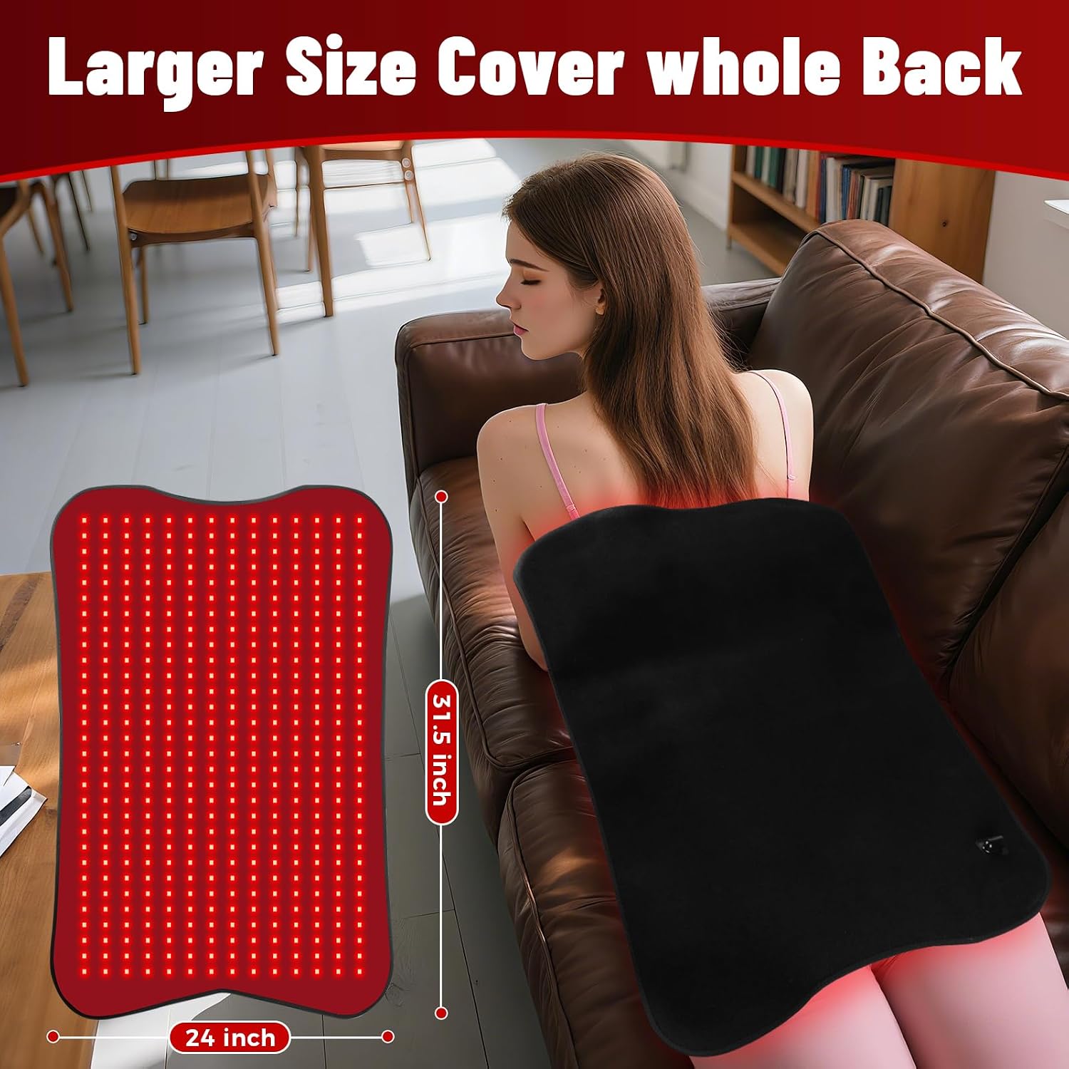 Red Light Therapy Mat for Body, Red Light Therapy Pad with 420 LEDs, 2 in 1 (660nm & 850nm), Adjustable Timer & Intensit