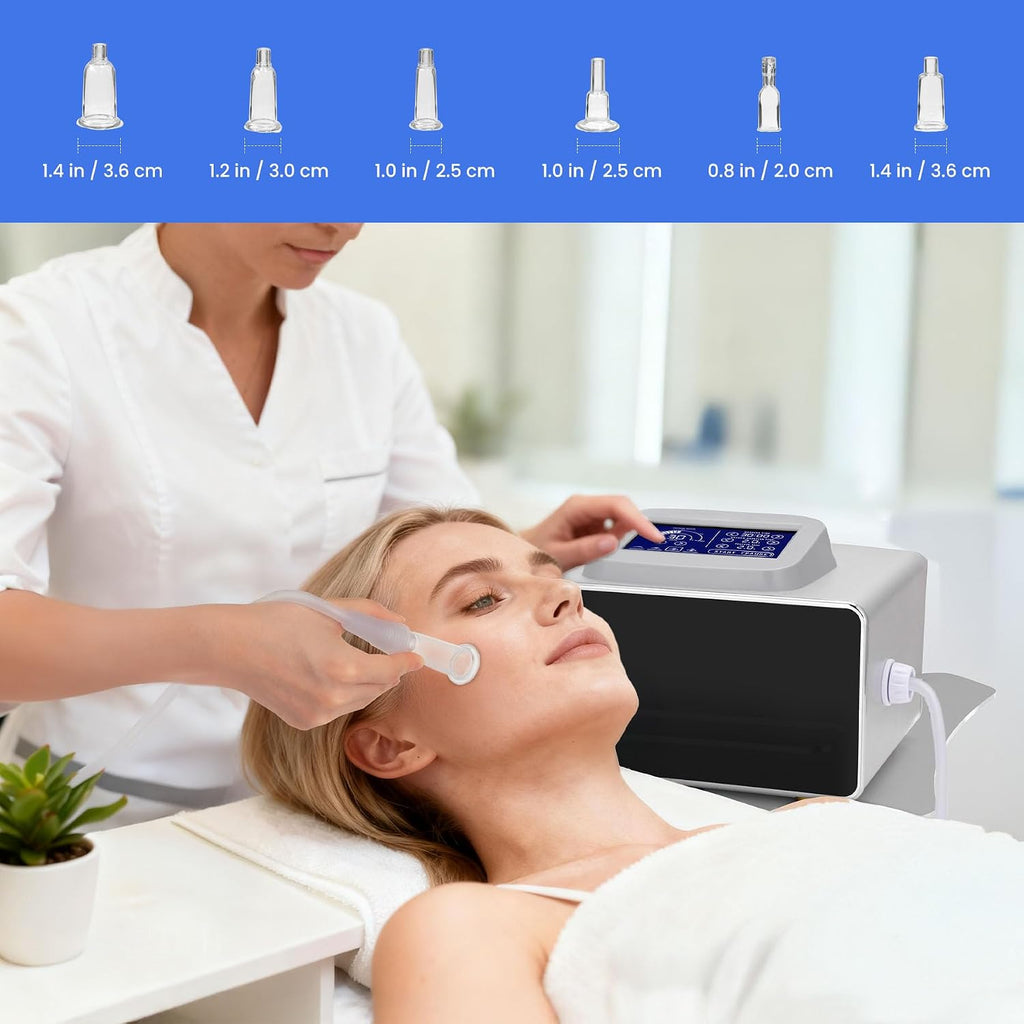 Vacuum Therapy Cupping Machine Multi-Functional Scraping and Cupping Massager Set with 24 Cups and Touch Screen for Salon with Body, Back, Face Care Massage, 4 Modes Adjustable Suction for Salon Work