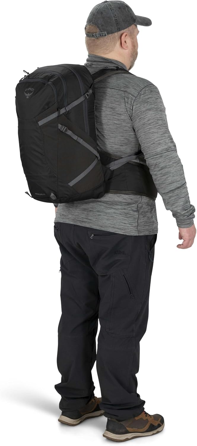 Osprey Sportlite 25L Lightweight Hiking Backpack for Men and Women, Dark Charcoal Grey, S/M, Extended Fit