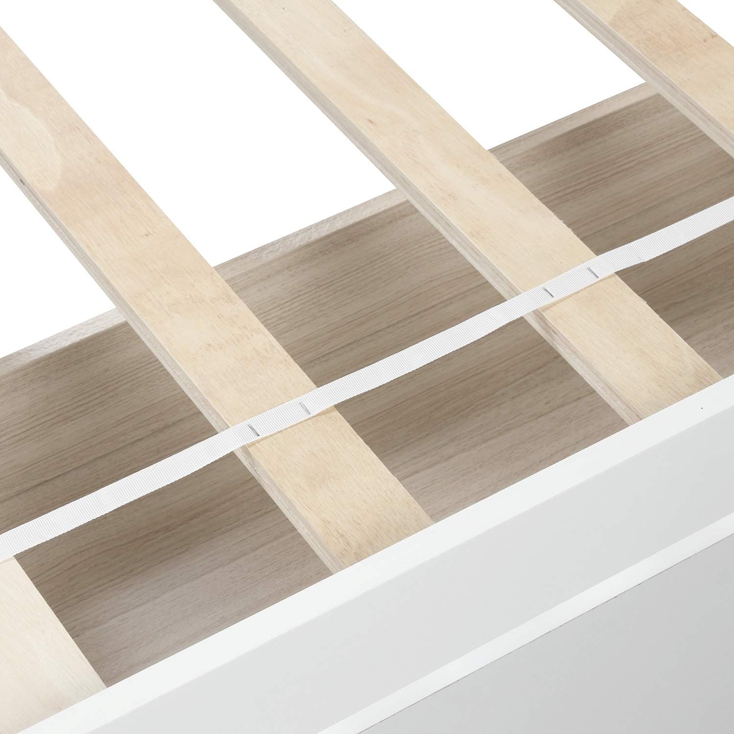 Twin Size Bed with Storage Drawers, Wooden Twin Platform Bed with Slat Support, Solid Wood Bed Frame for Kids Teens Adults (White)