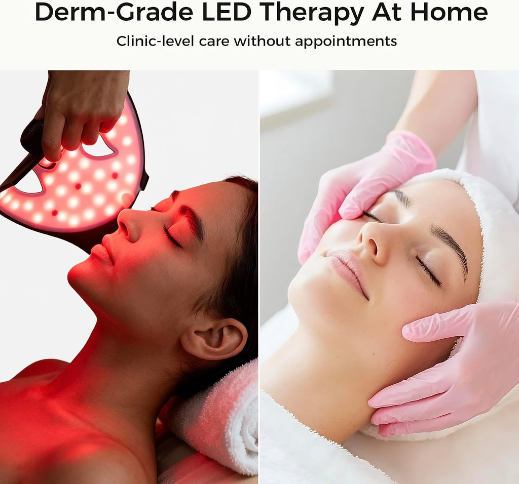 ARIVEA Red Light Therapy Mask for Face – Infrared Wireless LED Face Mask with 3 Modes, Portable Cordless Anti-Aging Light Therapy for Wrinkle Reduction, Acne Care & At-Home Skin (White)