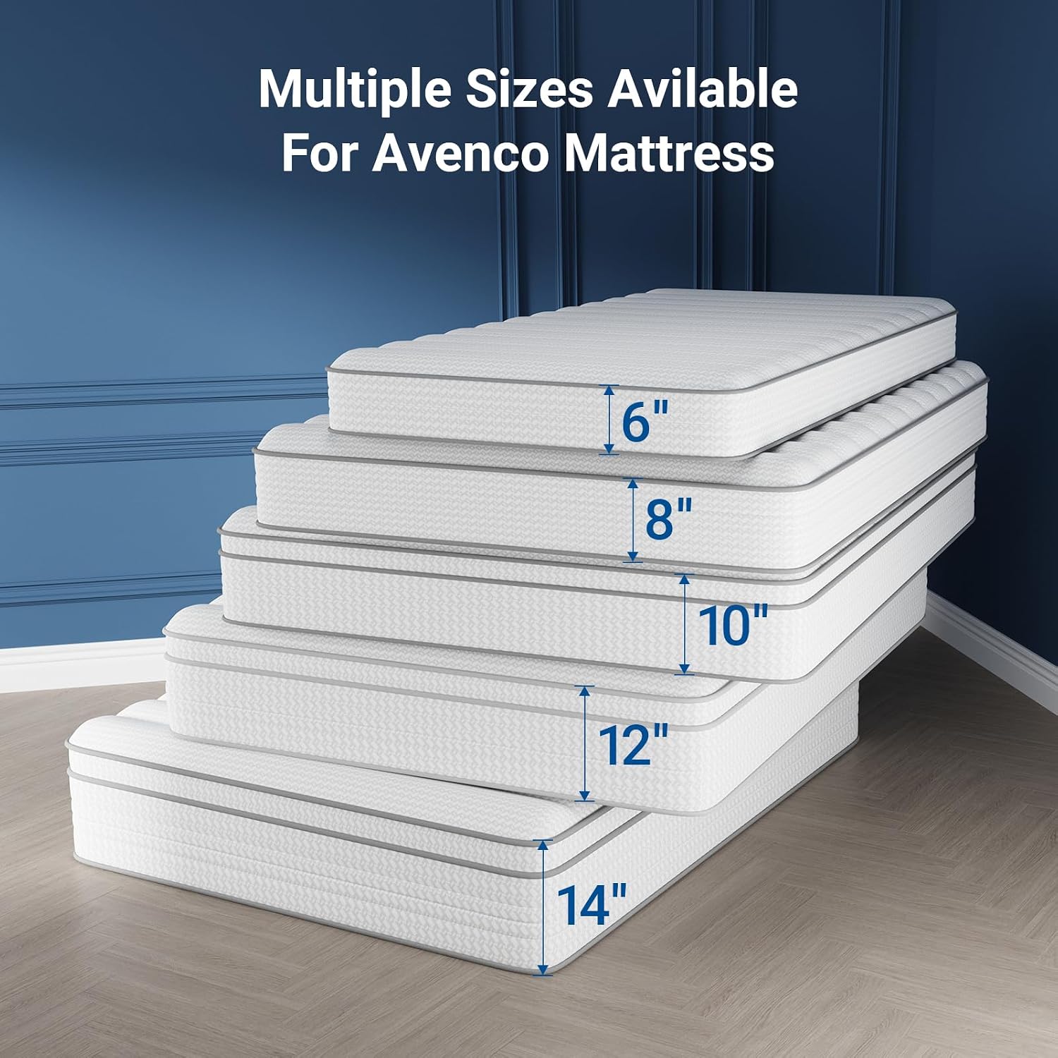 Avenco Full Size Mattress 8 Inch in a Box, Medium Plush Full Mattresses with Spring Smarts Coil Hybrid Colchones for Pressure Relief, CertiPUR-US Certified