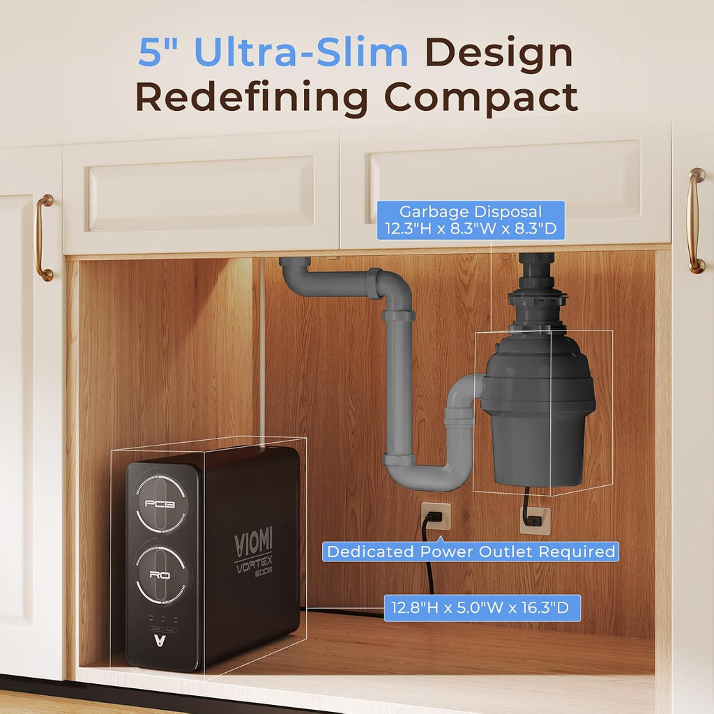VIOMI V6 Pro Reverse Osmosis System, 600 GPD Tankless RO Water Filter System, Under Sink RO, 9-Stage Filtration, 3:1 Pure-to-Drain, Reduce TDS, NSF/ANSI 42, 53, 58, and 372 Certified, Smart LED Faucet