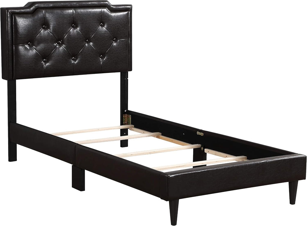 Glory Furniture Deb Upholstered Bed, Twin, Cappuccino