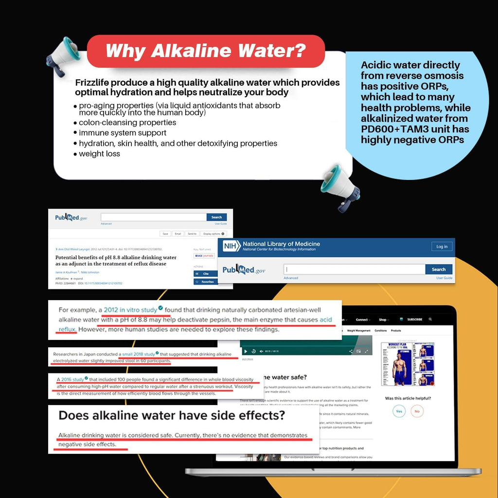 Frizzlife Reverse Osmosis Water Filter - Alkaline Mineral pH+, NSF/ASNI 58&53&42&372 Standard, 600GPD Tankless RO Reverse Osmosis System, Under Sink, 2:1 Pure to Drain, Reduce FPAS/PFOA, PD600-TAM3