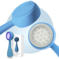 Clean, Acne, and Redvolution - Electric Facial Cleansing Brush, Smart Facial Device with Silicone Brush & Anti-Aging Massager, Red and Blue LED Light