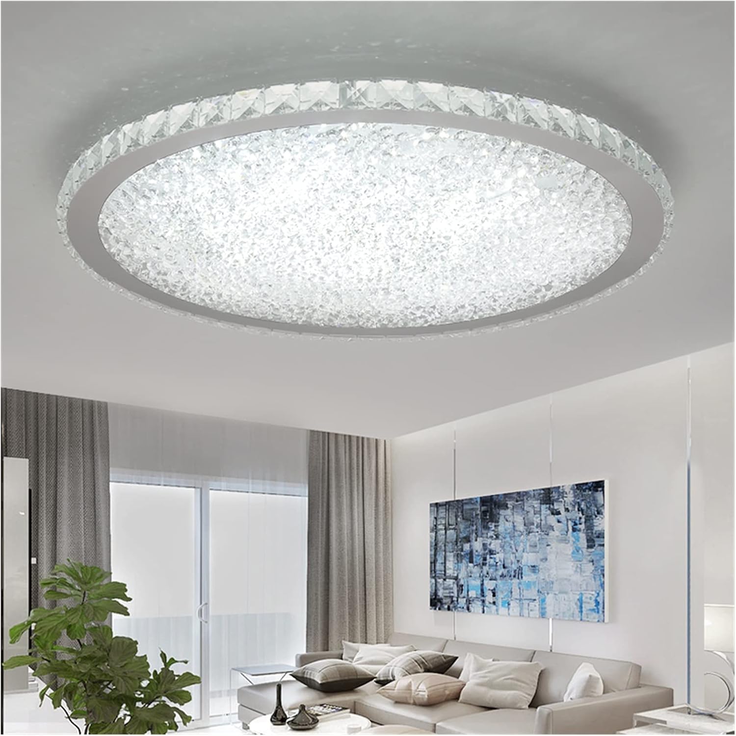 BayDe LED Modern Chandelier Lamp, Modern Crystal Chandelier Lighting Lustre Cristal Circular Square Chandeliers Ceiling Lustres De Cristal Luminarias,Modern LED Chandelier, Wall Lamps