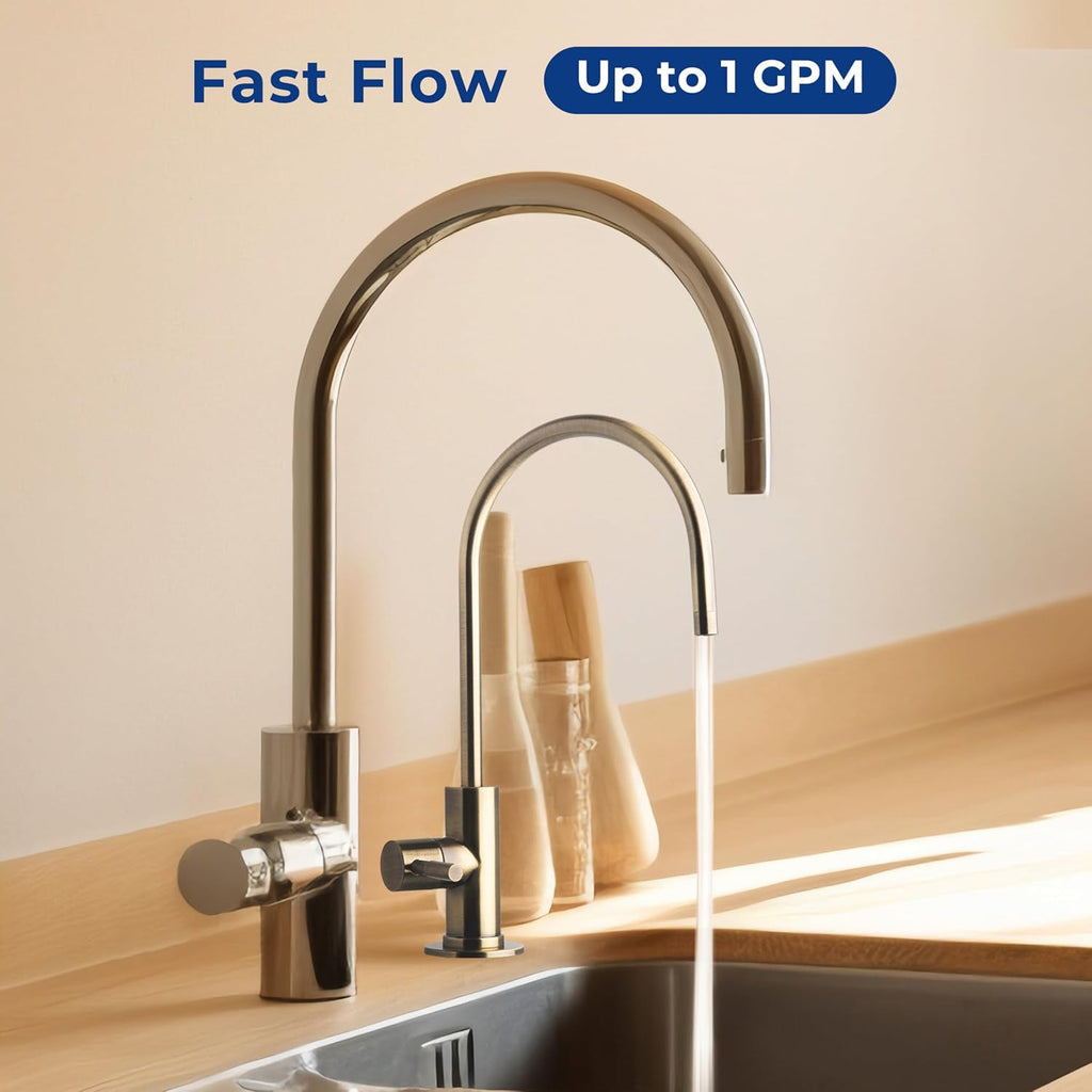 iSpring US31-PF 3-Stage Under Sink Water Filtration System, SGS-Tested to Reduces up to 99% PFOA & PFOS, 3-Stage Filtration Reduces Sediment, Chlorine, Taste & Odor, 2.5' x 10'