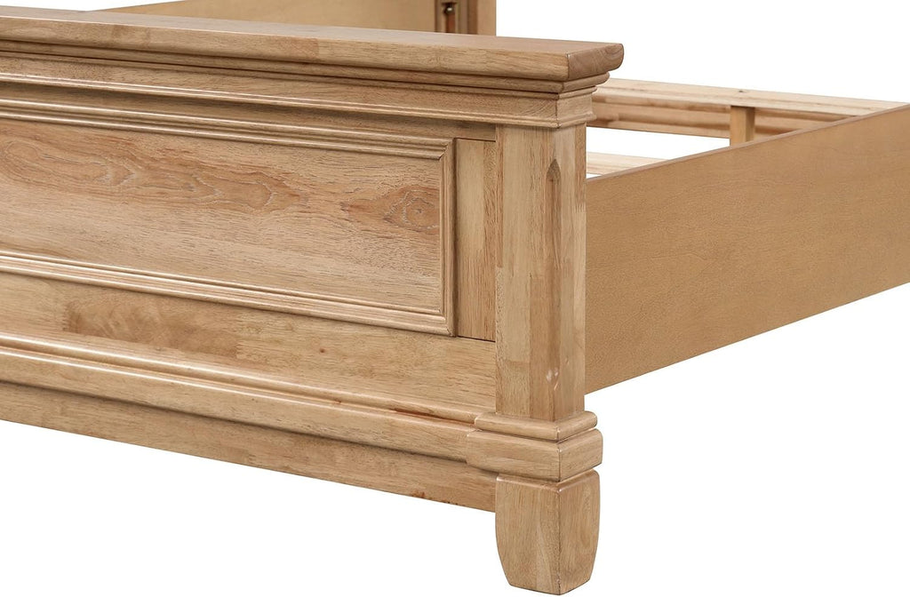 Natural Oak Finish 1pc Twin Size Bed Bedroom Furniture Farmhouse Style Solidwood Plank Headboard Contemporary Farmhouse Style