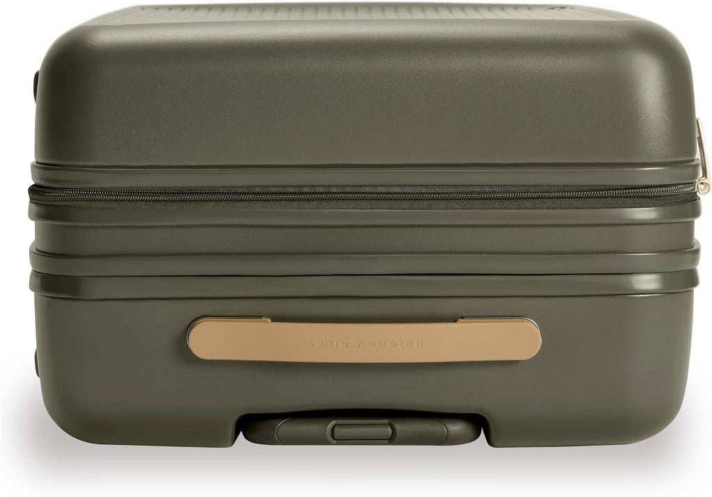 Briggs & Riley 27' Medium Expandable Spinner - Checked Luggage for Travel, Suitcases with Wheels, Hardside Rolling Bag for Men & Women, Self-Repairing Zipper - Sympatico Collection, Olive