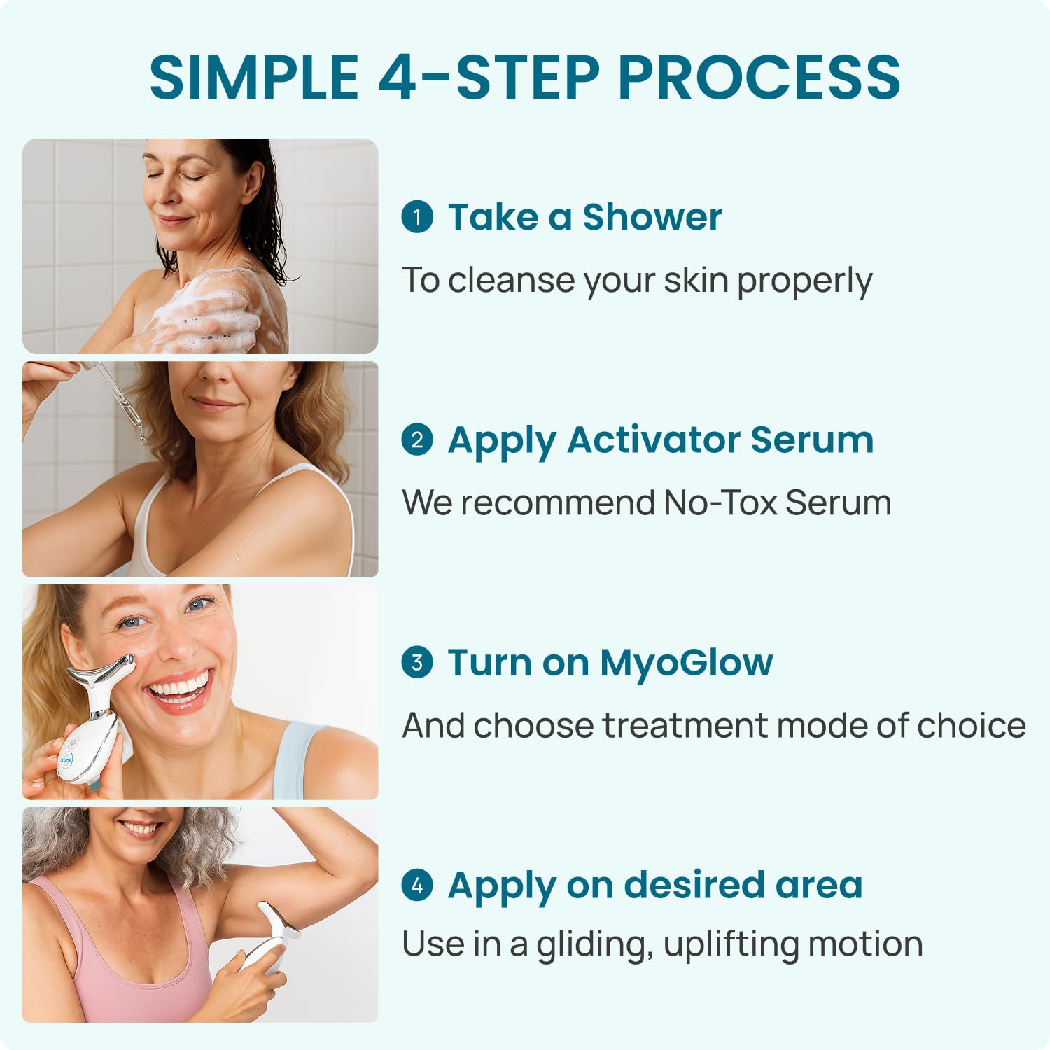 MyDerma Dream MyoGlow LED Arm, Neck, and Face Total Body Sculpting Device from MyDermaDream paired with Niacinamide Serum and NoTox Serum for Flabby Arms, Flabby legs & Turkey Neck