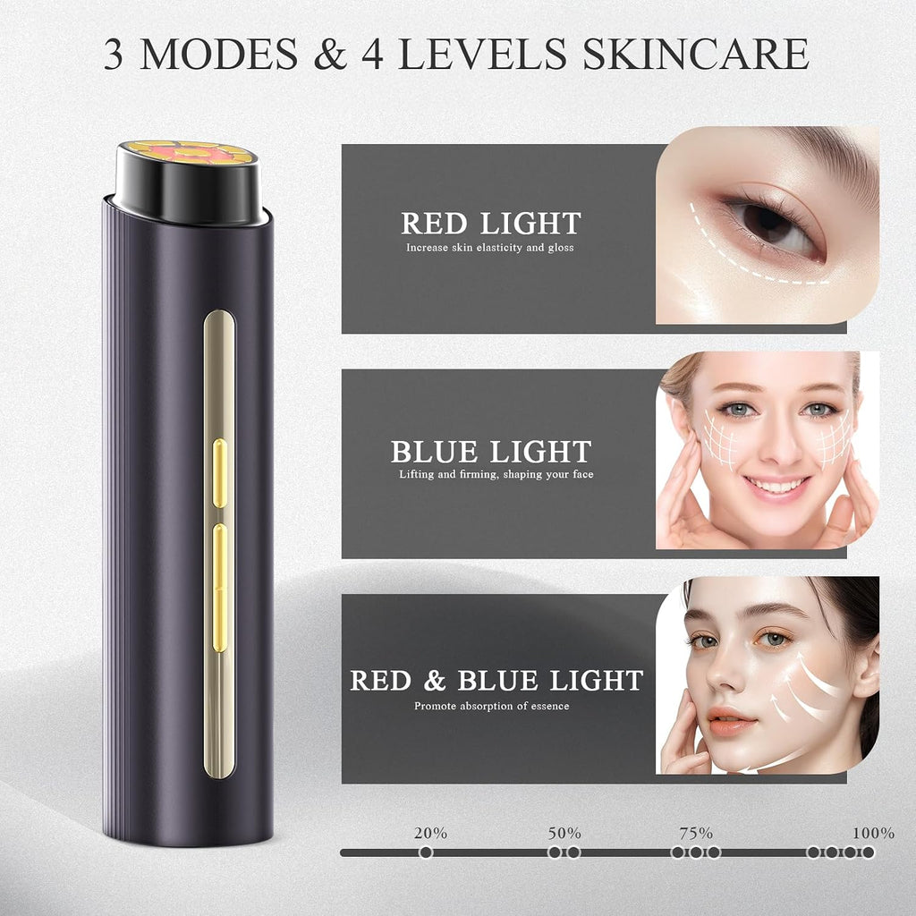 BNU Face Massager Tool, Light Facial Sculpting Tool for Lifting, Firming, Depuffing, and Promoting Absorption, 4 Level Microcurrent Facial Massager, Red Light Therapy for Face, Neck, and Eye