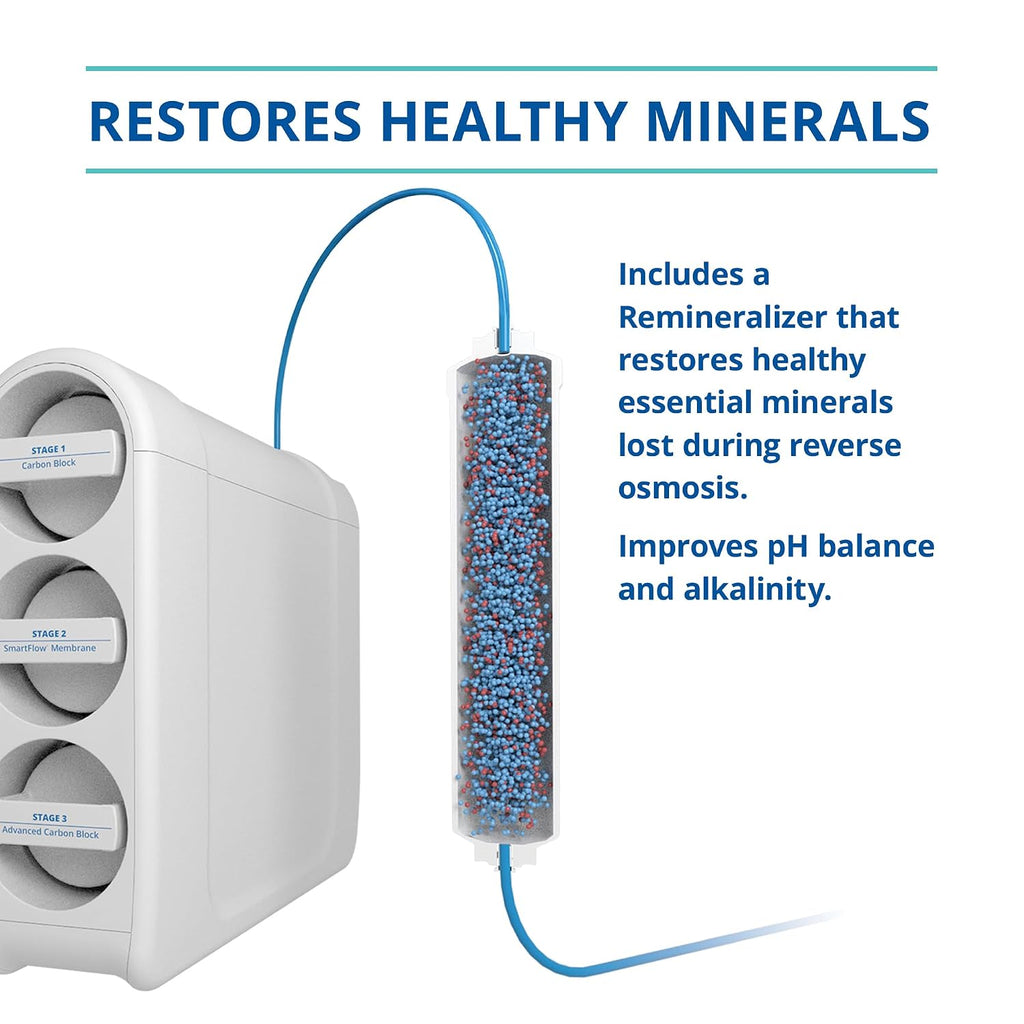 Aquasana SmartFlow® Reverse Osmosis Water Filter | RO Under Sink System | WQA Certified up to 99.99% of 90 contaminants Including Fluoride, PFAS, Arsenic, Lead, and Chlorine | Does not Include Faucet