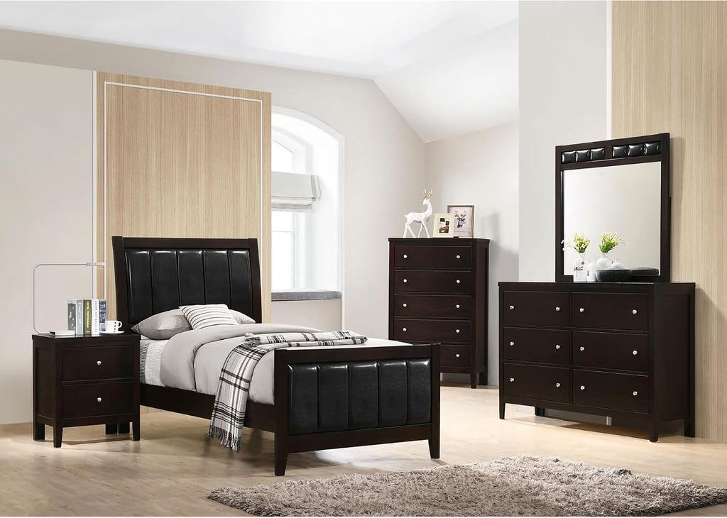 GOWE Cappuccino and Black Twin Panel Bed