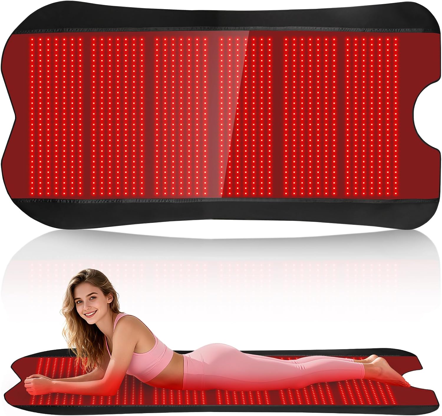Red Light Therapy Mat for Body, Red Light Therapy Pad with 1260 LEDs, 2 in 1 (660nm & 850nm), Adjustable Timer & Intensity, Premium Leather