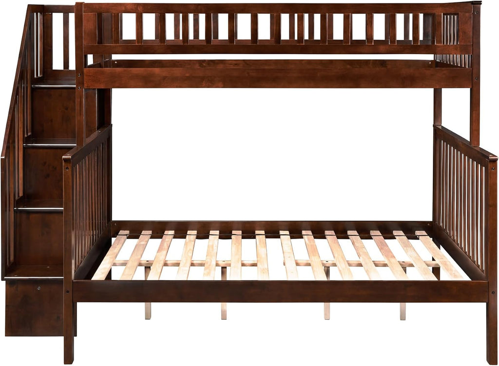 AFI, Woodland Staircase Bunk Bed Twin Over Full, Walnut