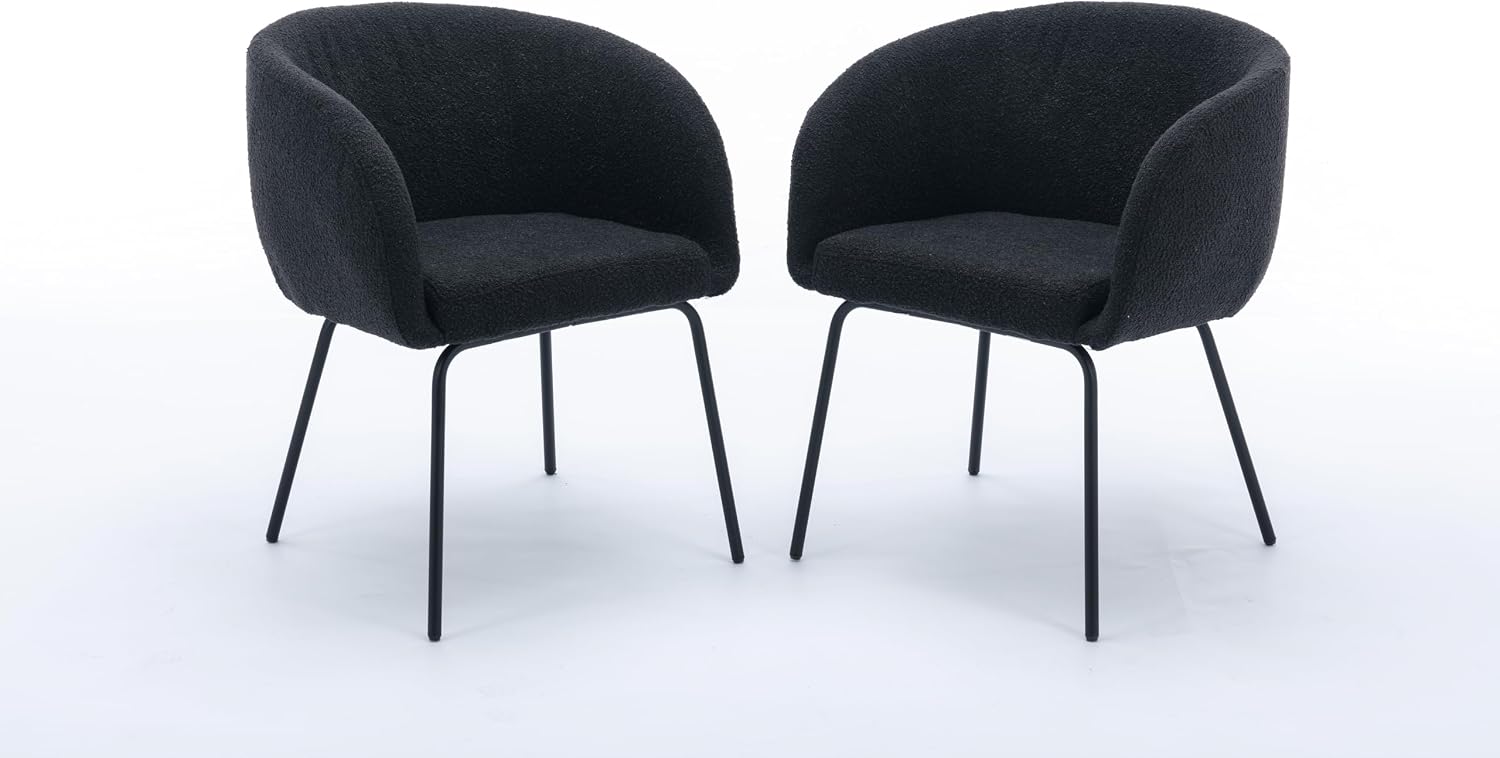 Luxury Velvet Dining Chairs with Swivel Function and Metal Legs Set of 2 (Grey + Black) Ideal for Living Room or Bedroom (Black+Black Legs Set of 2)