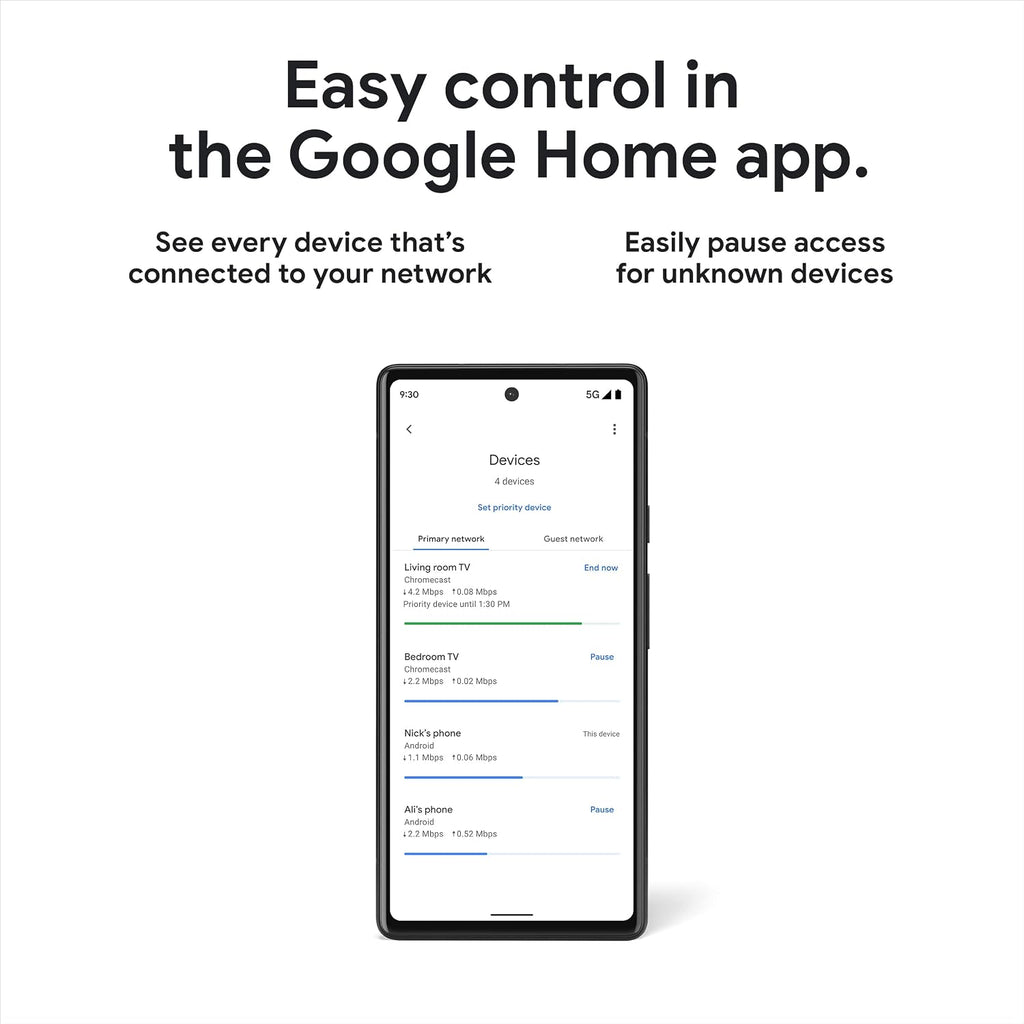 Google Nest WiFi Pro - Wi-Fi 6E - Reliable Home Wi-Fi System with Fast Speed and Whole Home Coverage - WPS - Mesh Wi-Fi Router - Fog