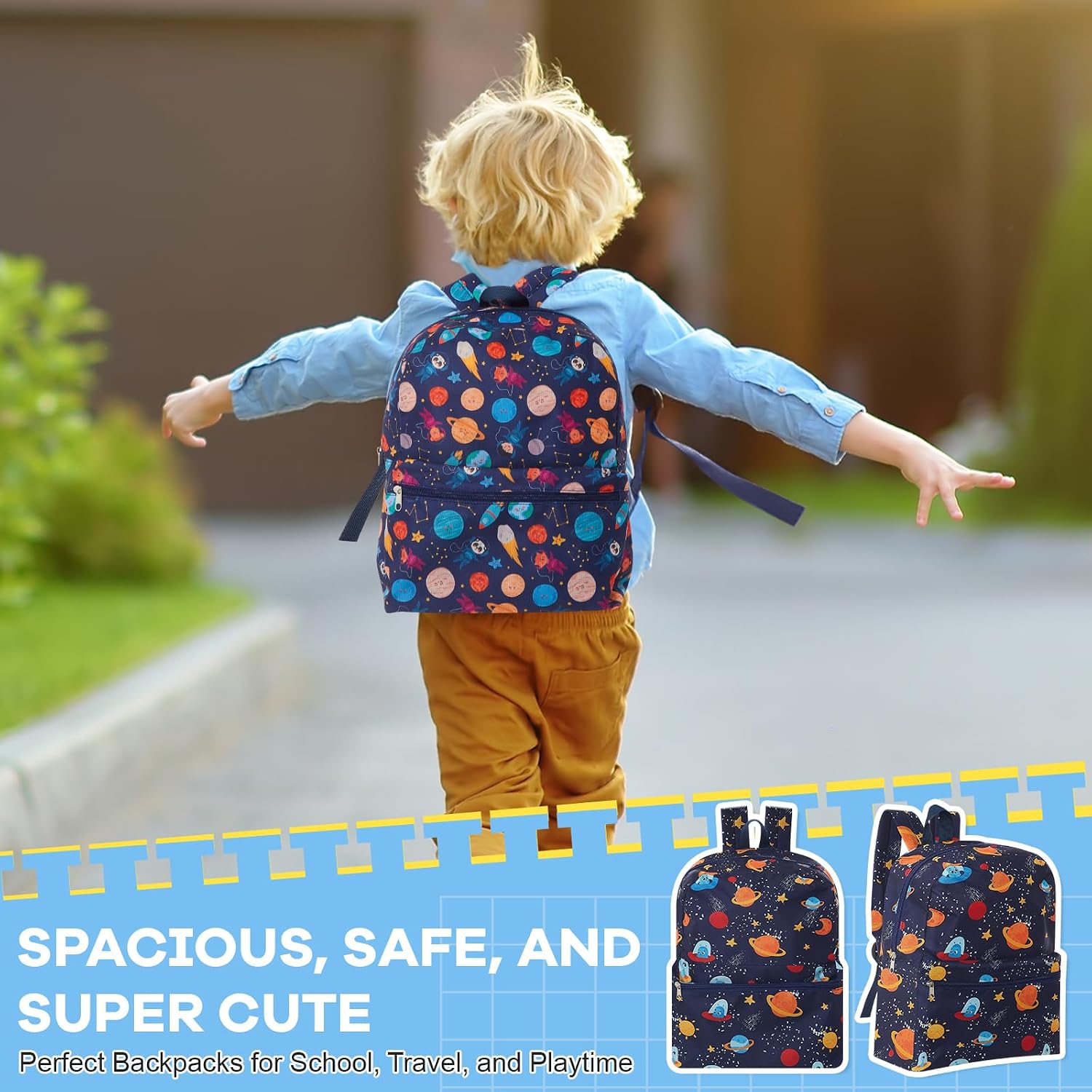 Amylove 24 Pack Backpack Bulk Lightweight Wholesale Backpacks Printed Book Bag in Bulk for Donations Giveaways (15 Inch,Funny Color)
