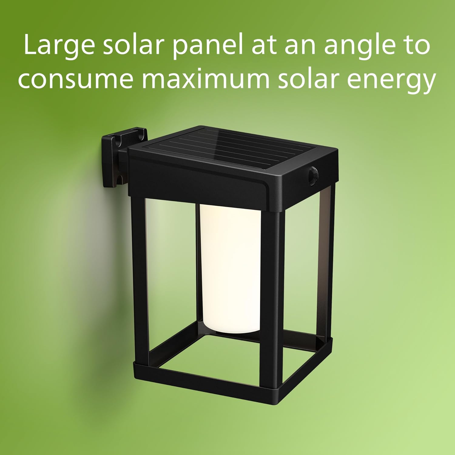 PHILIPS LED Ultra Efficient Solar Square Black Wall Lantern Outdoor 2-Pack Bright White (3000K) 250/20 Lumen (3W = 25W) Weather Resistant
