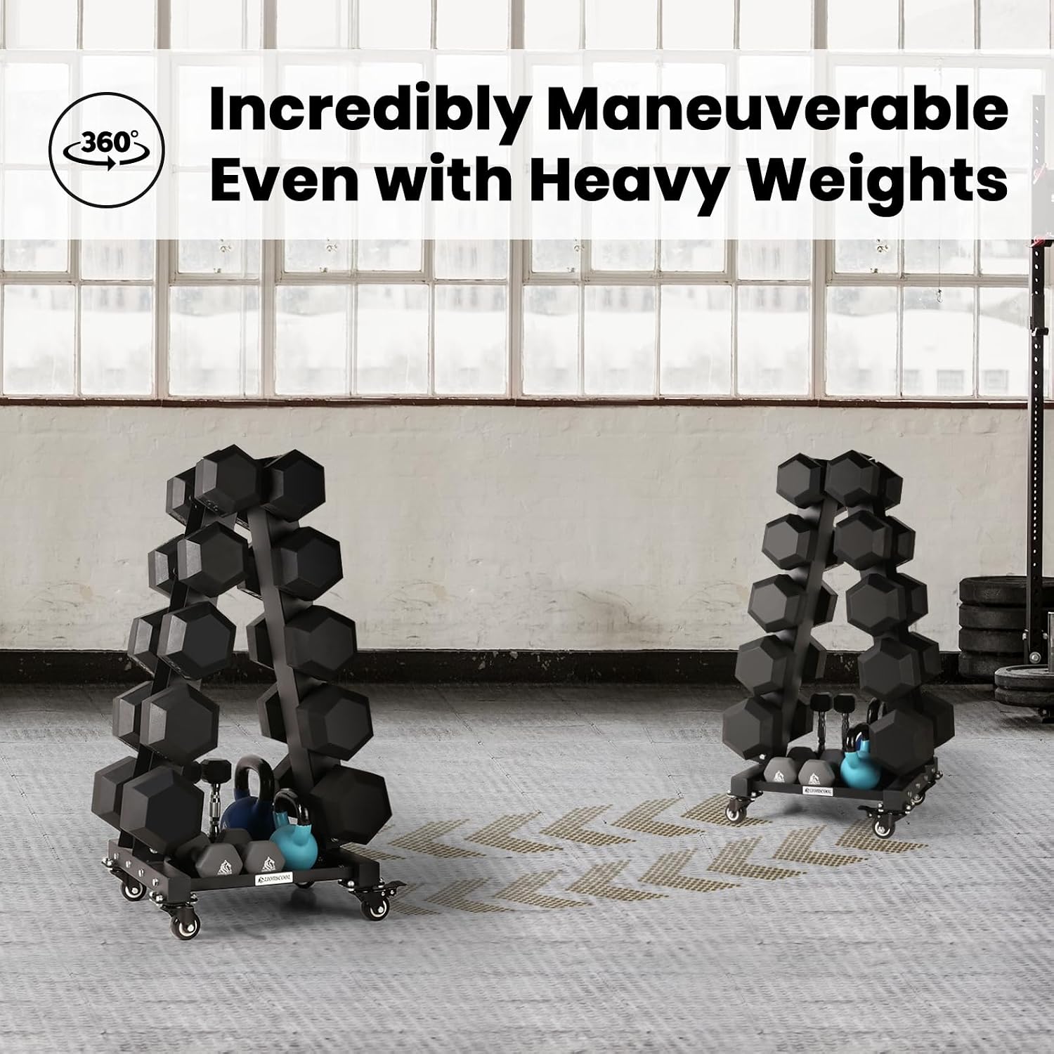 LIONSCOOL Premium Solid Steel Dumbbell Rack Stand Only, A-Frame Portable Weight Storage Organizer with Optional Tray and Wheels, Perfect for Home Gym Fitness Storage (200LBS/300LBS/700LBS Weight Capacity Available)