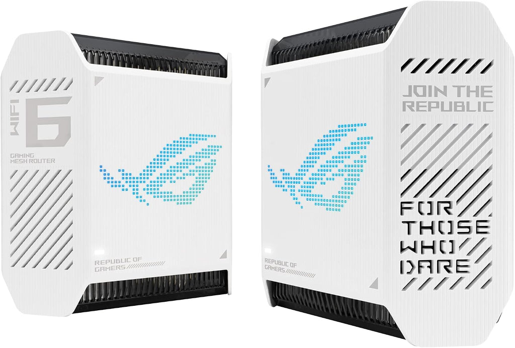 ASUS ROG Rapture GT6 (2PK) AX10000 Tri-Band WiFi 6 Gaming Mesh System, Covers up to 5,800 sq ft, 2.5 Gbps Port, Triple-Level Game Acceleration, UNII 4, Free Lifetime Internet Security, Moonlight White